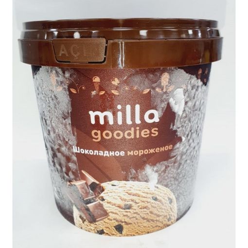 MİLLA DONDURMA 1 L ŞOKOLAD DƏNƏCİKLİ QAB şəkli